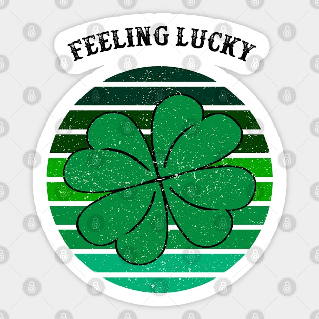 Feeling Lucky 4 Leaf Clover Irish St. Patrick's Day Sticker by CoffeeandTeas